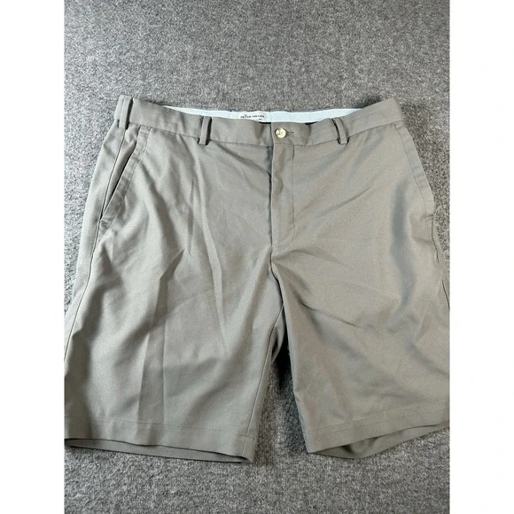 Peter Millar Shorts Mens 35 Light Gray Performance Golf Chino Outdoor