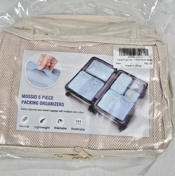 NWT Mossio Cream Packing Organizers - 6 Piece Set