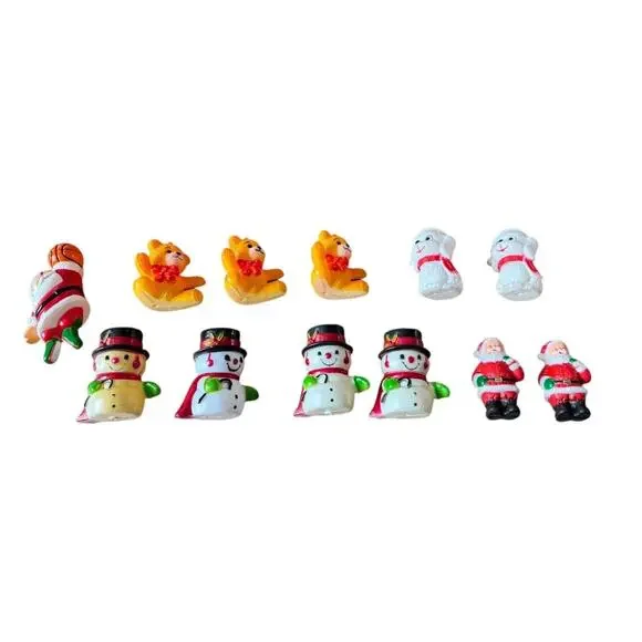 Vintage Christmas Holiday Tree Light Covers Lot Snowmen Bears Sports Santa READ