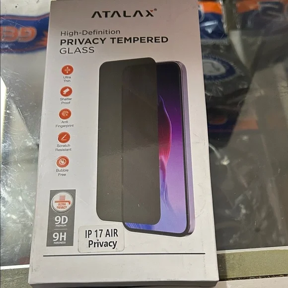 Atalax Privacy Tempered Glass Screen Protector for iPhone 17 Air - Black