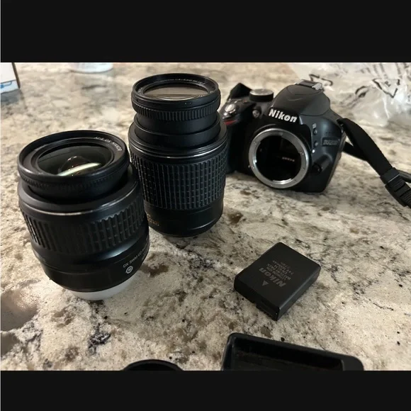 Nikon Black Digital Camera with Dual Lenses