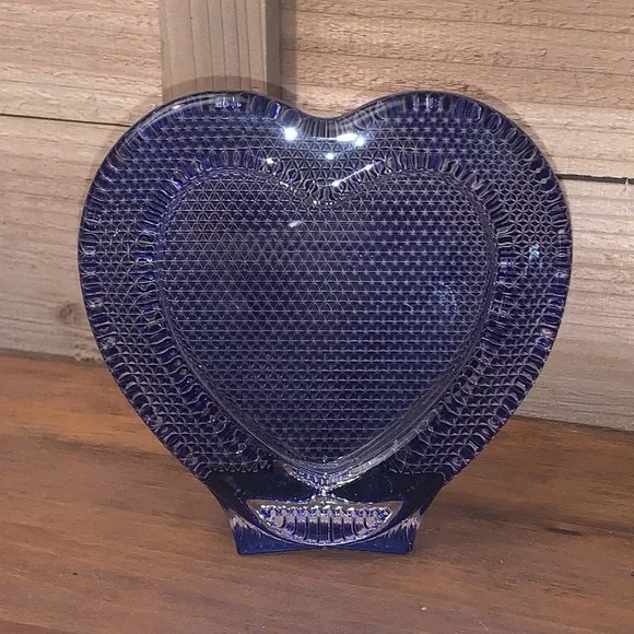 Studio Nova Picture Frame Glass Cobalt Blue Heart Shaped 5.5