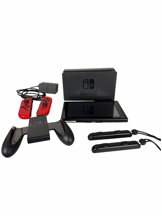 Nintendo Switch Neon Red Blue Joy-Con Complete in Box CIB Tested & Reset