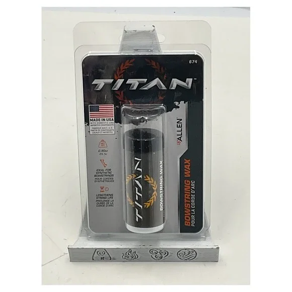 Titan by Allen Bowstring Wax 0.90oz for Synthetic Strings Made in USA 674A