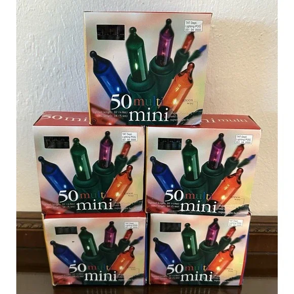5 50ct Mini Christmas Multi Color Lights Set End To End Target‎ Green Wire