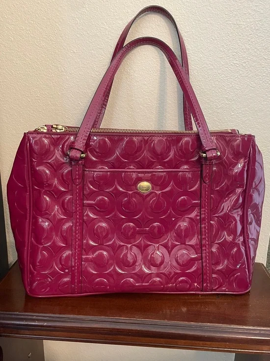 Coach Peyton Op Art embossed patent leather bag in the 