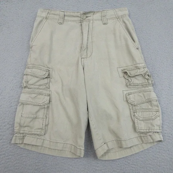 OP‎ Utility Cargo Shorts Mens 28 Wheat Khaki Multi Pocket Y2K Outdoor Classic