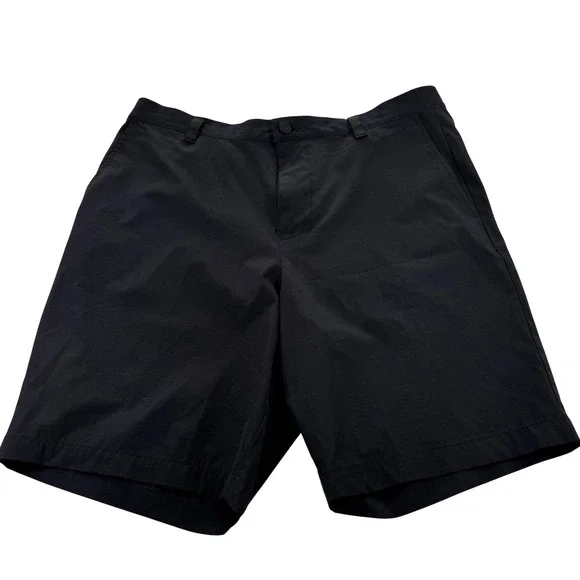 Banana Republic Performance Chino Shorts Mens 38 Black Elastic Back Tech Stretch