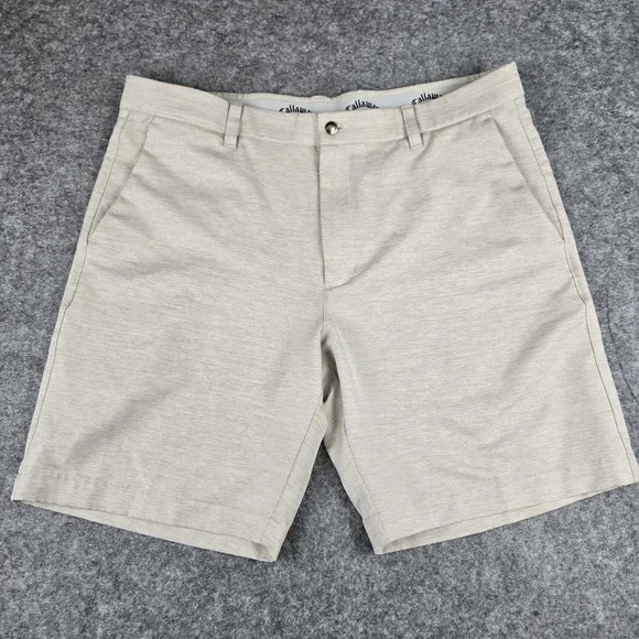 Callaway Cream Classic Golf‎ Lightweight Short Elastic Waistband Size 38 Golf