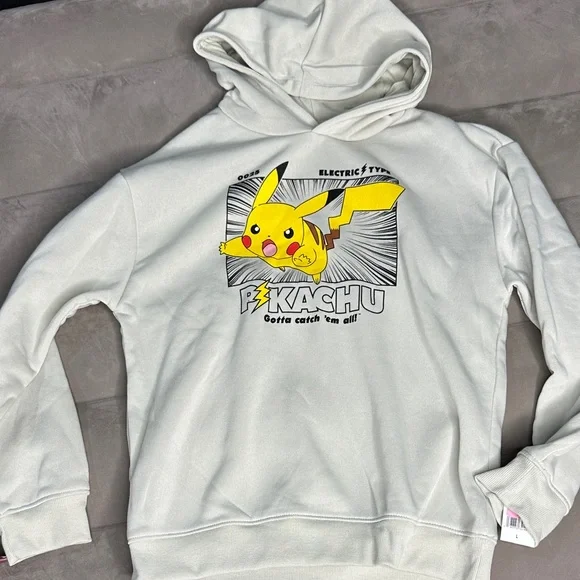Pokémon‎ Pikachu Graphic Hoodie Boys Size 10/12 Large