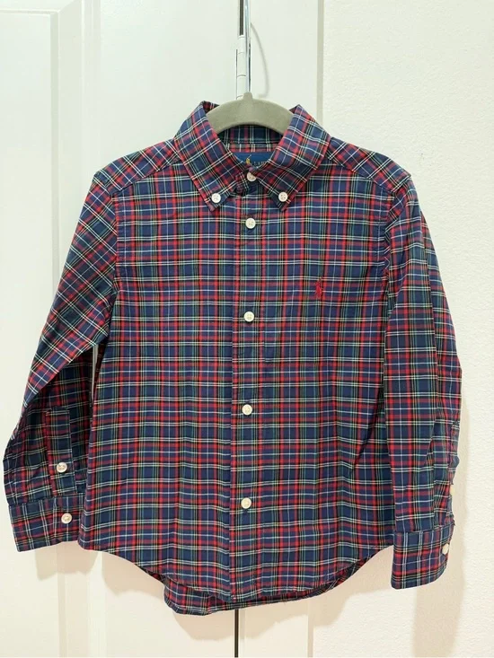 Polo Ralph Lauren Red & Navy Plaid Button-Down Shirt