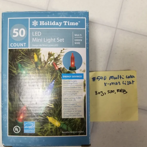 #591 NIB Christmas Holiday Times 50 Mini White LED Lights