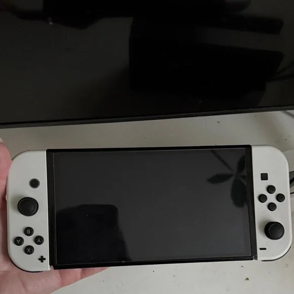 Nintendo Switch OLED White Handheld Gaming Console with Dual Analog Controls