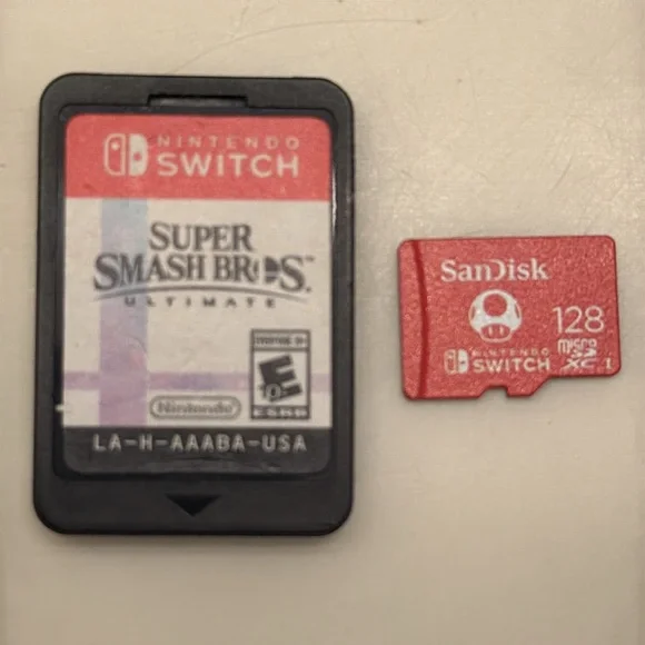 Super Smash Bros. Ultimate Nintendo Switch 128gb Sandisk Micro Card SD Bundle