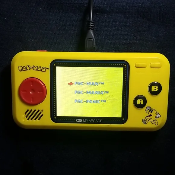 Arcade Yellow Handheld Console with Red Buttons