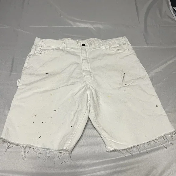 Dickies Shorts Mens 36 White Painters Canvas Carpenter Distressed Y2K Skate