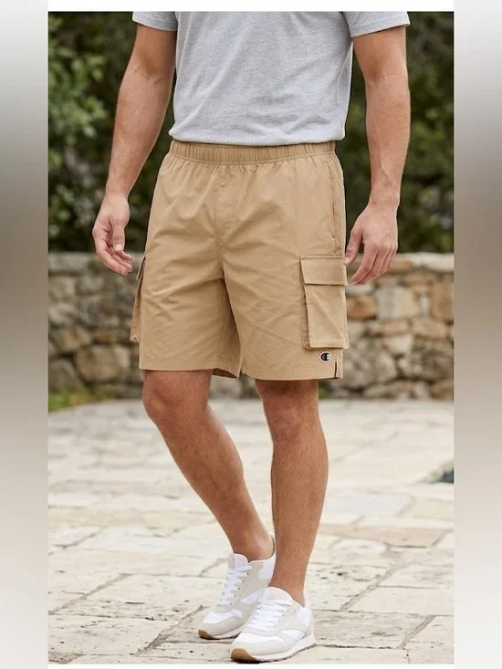 NWT Champion Men's Performance Beige Cargo Shorts