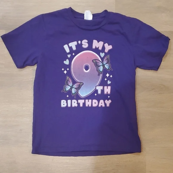Purple Kids 9th Birthday T-Shirt