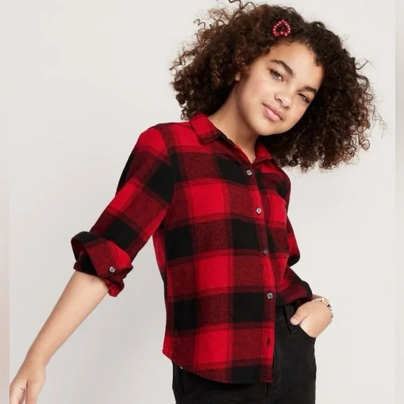 Old Navy Flannel Shirt Girls Size XXL NWT