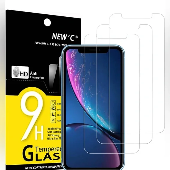 NEW'C 3 Pack Designed for iPhone 11 & iPhone XR Screen Protector Tempered Glass