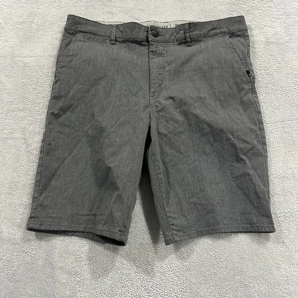 Quiksilver Chino Shorts Men 38 Gray Straight Fit Preppy Casual