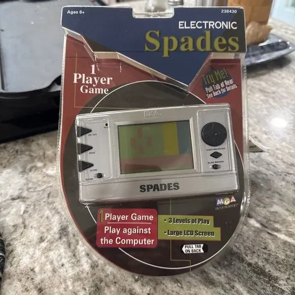 MGA Vintage Electronic Handheld Spades 1 Player Game