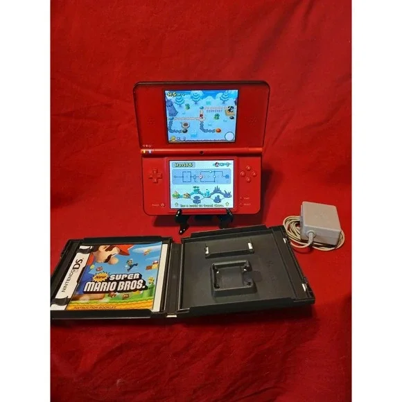 Red Nintendo DSi XL 25th Anniversary Edition Bundle With Super Mario Bros!