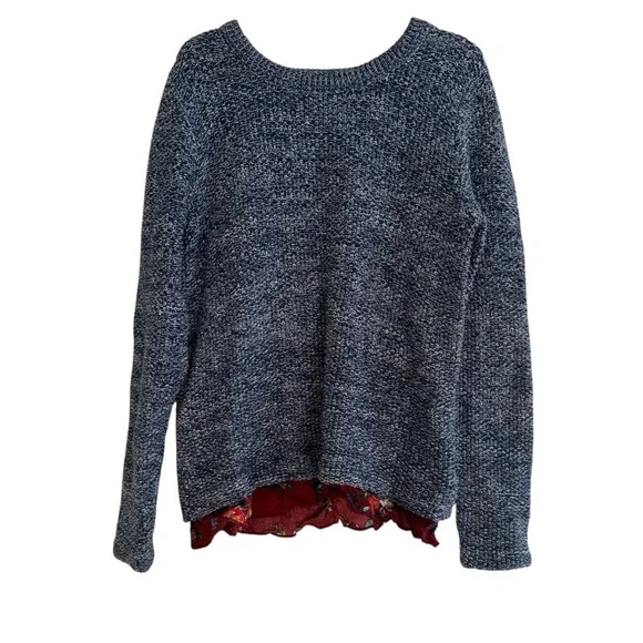 Hanna Andersson 130 Heather Blue Knit Sweater Pullover girls Size 6