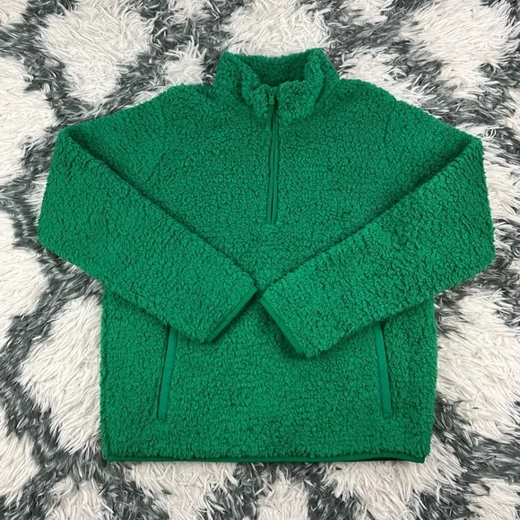 Wondershop Kids Girls Green Quarter Zip Sherpa Sweatshirt Size XL