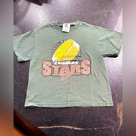 Vintage Dallas Stars NHL Logo Athletic Youth T-Shirt - Size M (10-12)