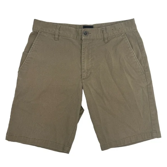 RVCA Shorts Men's Size 31 Beige Flat Front Chino Casual Pockets Week-End Stretch