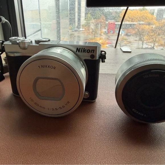 Nikon 1 J5 Black and Silver Mirrorless Camera with 2 Lens Kit