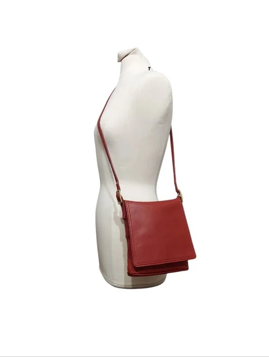 Coach Legacy Vintage Red Small Flap Crossbody With Brass No. 9821 Like New