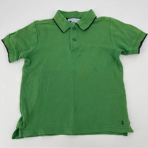 Janie and Jack Green Blue Trim Polo Shirt Boys Size 4