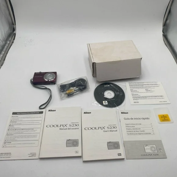 Nikon Coolpix S230 Digital Camera (Pink/Plum) Touchscreen model-for Parts