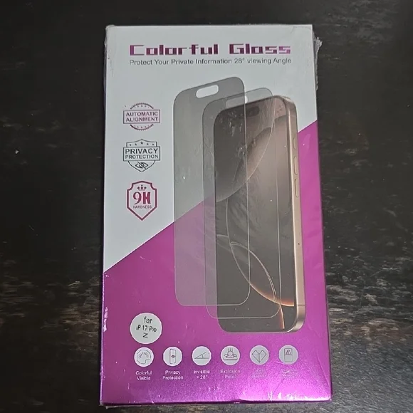 Miracle Colorful Glass Privacy Screen Protector - Magenta Accent