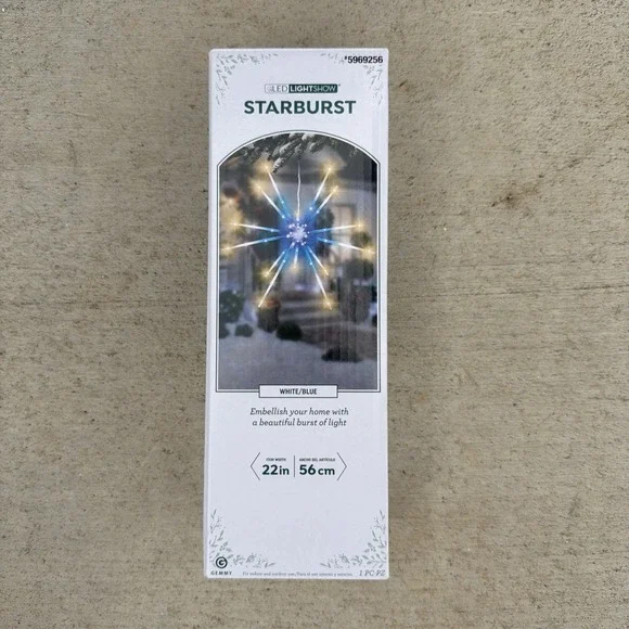 Gemmy LED LightShow White/Blue Starburst 22