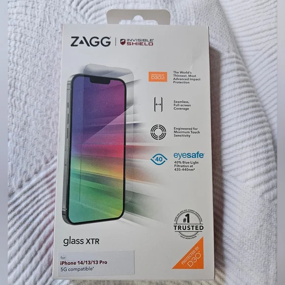 Zagg Invisible Shield Glass Protector iPhone 14/13/13 pro
