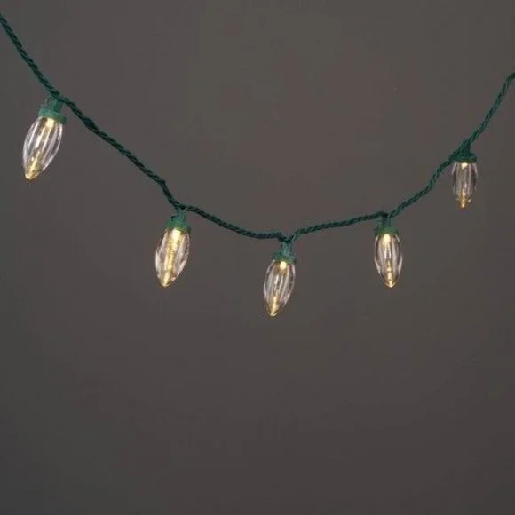 Wondershop 80ct LED C9 Smooth String Warm White Lights Reel Green Wire