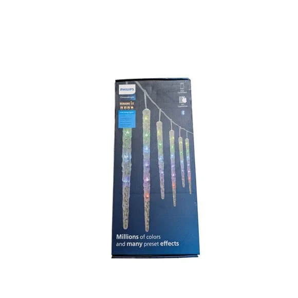 Philips 12ct ChromaBright LED App Controlled Molded Icicle with RGB LED's,