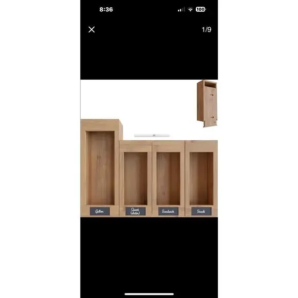 Premium Bamboo Kitchen Drawer Customizable Baggie Organizers Ziplock New