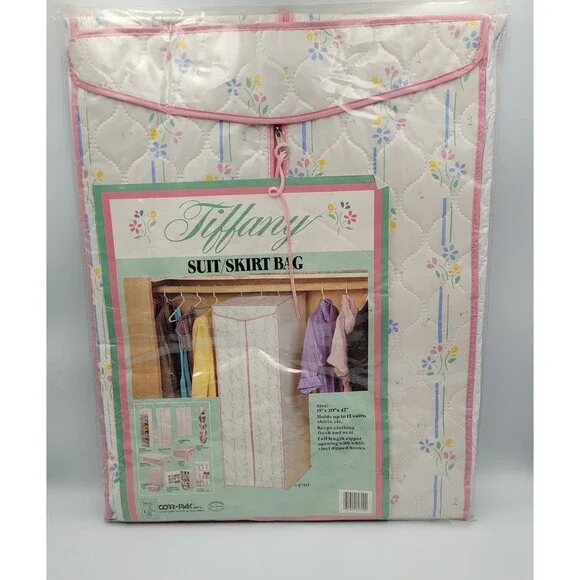 VTG Hanging Closet Dress Suit Skirt Clothing Bag Storage Grannycore Floral NEW