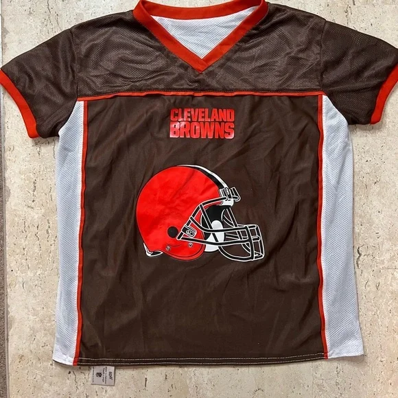 Reversible Cleveland Browns Youth Flaf Football League Jersey Size Large
