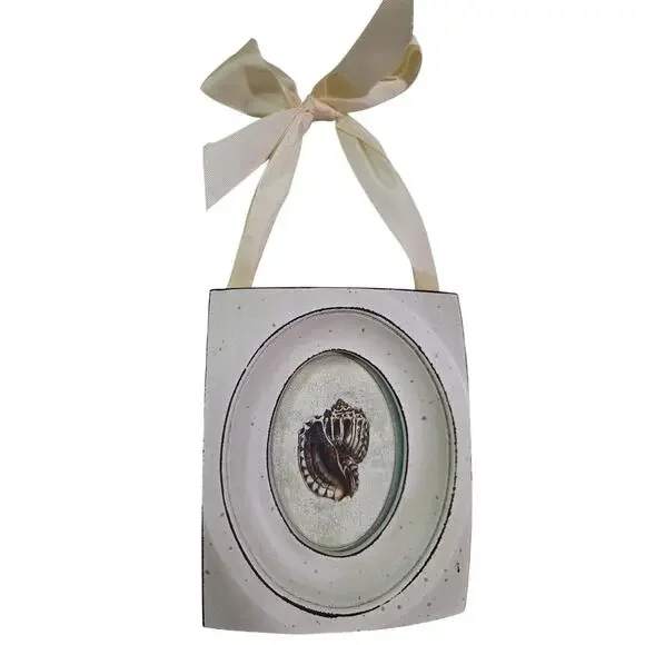Oval Ribbon Hanging 3d Picture Frame Shabby Chic Coastal Cottage Core