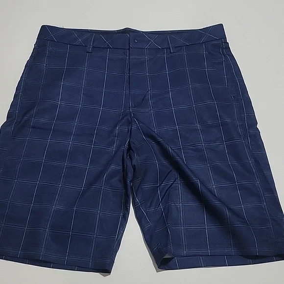 Tek Gear Blue Checkered Men's Golf Shorts Sz 34
