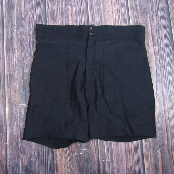 Vintage Sand-Knit Mens Medium 30-32 Black Knit Sweat Shorts Athletic Pockets