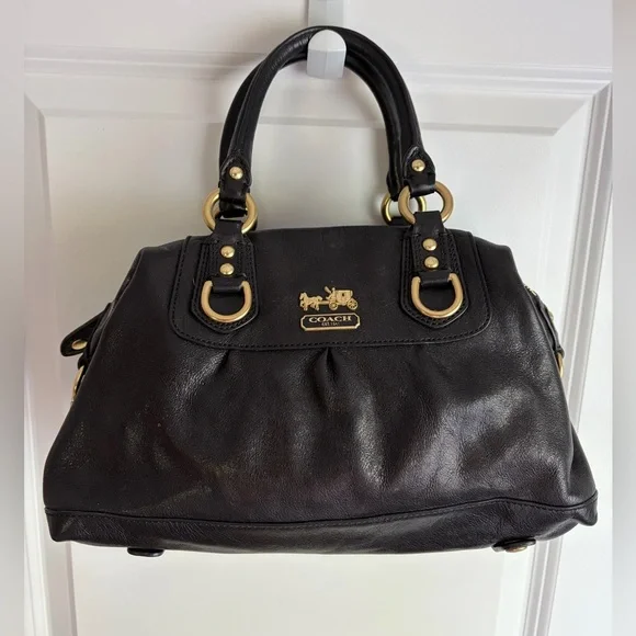 Coach Madison Sabrina Satchel Vintage Black Bag 12937