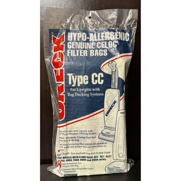 Oreck Type CC Hypo-Allergenic Celoc Filter Bags XL5 XL7 XL21 Upright 8 Pack