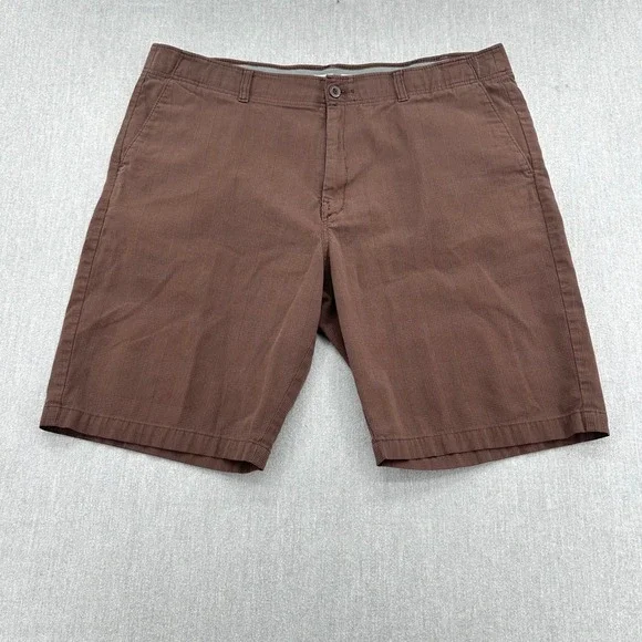 Dickies Shorts Mens 42 Brown Flex Waist Plaid Flat Front Workwear Utility