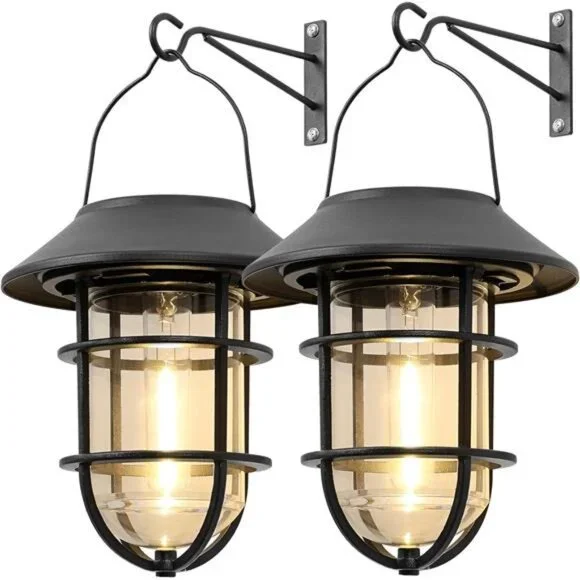 Upgrade Solar Outdoor Lights, Hanging Lantern, Waterproof Solar Lights